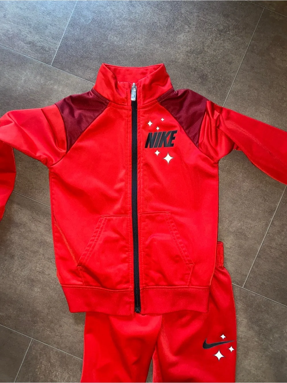 Boys Nike Red Jacket and Pants Set